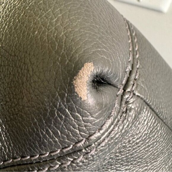 Coach Lexy Pebble Leather Shoulder Hobo Bag Gunmetal - Picture 13 of 15